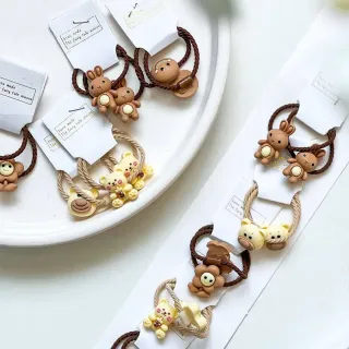 کش مو دخترانه فانتزی عروسکی حیوانات 20 عددی