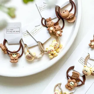 کش مو دخترانه فانتزی عروسکی حیوانات 20 عددی