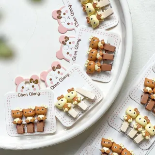 گیره مو فانتزی کودکانه طرح حیوانات کارتونی ورق 30 عددی