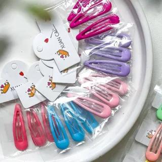 گیره مو تق‌تقی کودکانه طرح قلب رنگین‌کمانی ورق 30 عددی مدل XUAN CAI