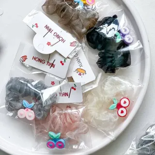 کش مو فانتزی کودکانه طرح میوه کارتونی ورق 10 عددی مدل HONG TIAN