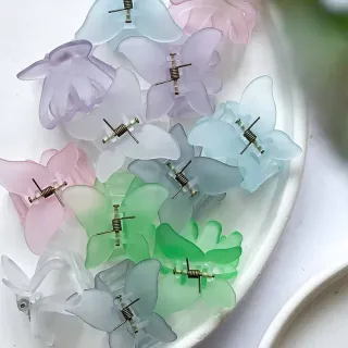 کلیپس مو سایز کوچک مدل پروانه‌ای بسته 12 عددی رنگی