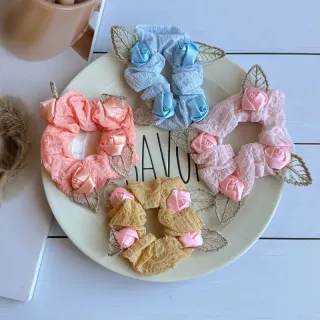 کش مو گل‌دار پارچه‌ای – بسته جینی 6 و 12 عددی