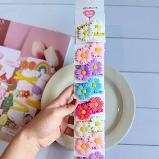 گیره تق‌تقی کارتی گل‌دار – بسته کارت 20 عددی