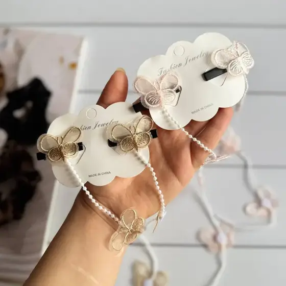 گیر انبری رنگی پروانه‌ای – بسته جینی 6 عددی و 12 عددی