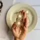گیره چفتی فلزی طرح خورشیدی مرواریدی آویزی