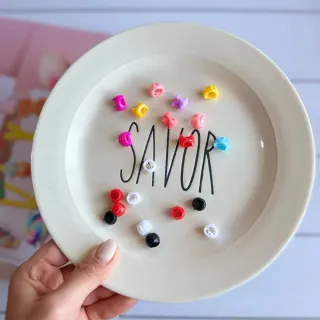 مهره مو کارتی رنگی طرح میکس 80 عددی