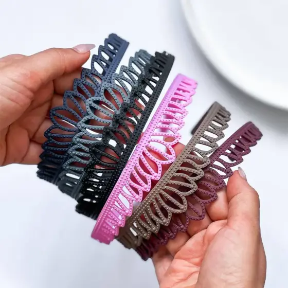 تل مو گل‌برگی مشبک رنگی – بسته 12 عددی