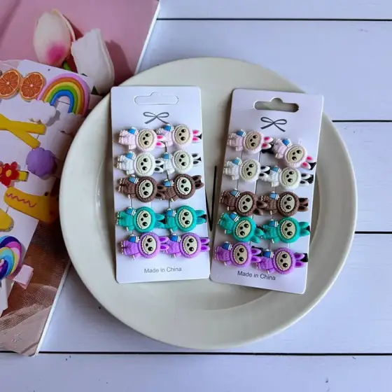 گیره انبری رنگی فانتزی – طرح میکس 4