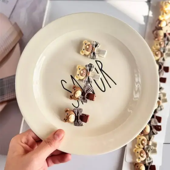گیره انبری کارتی خرس و پاپیون 10 جفتی – کد 1126