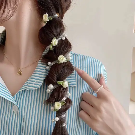 کش سیم تلفنی گل و پروانه فانتزی – کد 1148