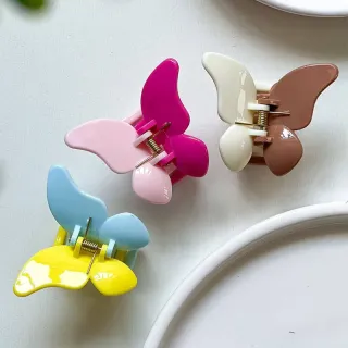 کلیپس مو پروانه‌ای رنگی – بسته 12 عددی