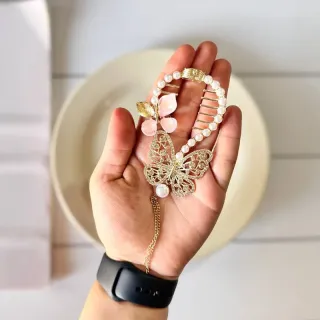 گیره گوجه‌ای فلزی پروانه‌مرواریدی – کد 1304