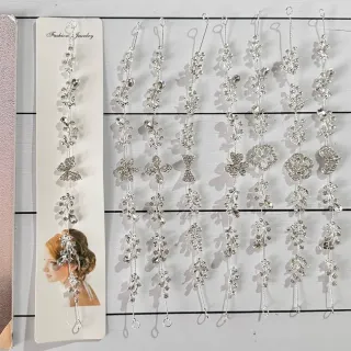 ریسه مو مجلسی نقرهای کریستالی – کد 1323