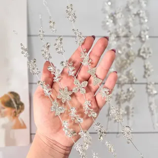 ریسه مو مجلسی نقرهای کریستالی – کد 1323